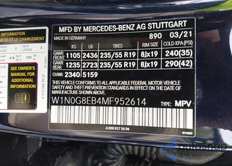 2021 Mercedes-Benz Glc 300 4Matic Suv z USA, uszkodzony, nr VIN W1N0G8EB4MF952614